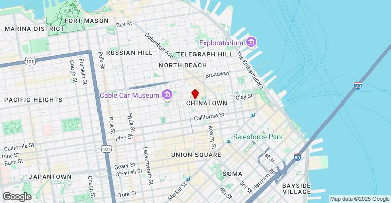 Google Map: 124 Waverly Pl in San Francisco Chinatown